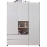 Vipack 'Kiddy' 3-trg. Kleiderschrank, weiß, mit Kleiderstange, 2 Schubladen und 8 Ablagefächern