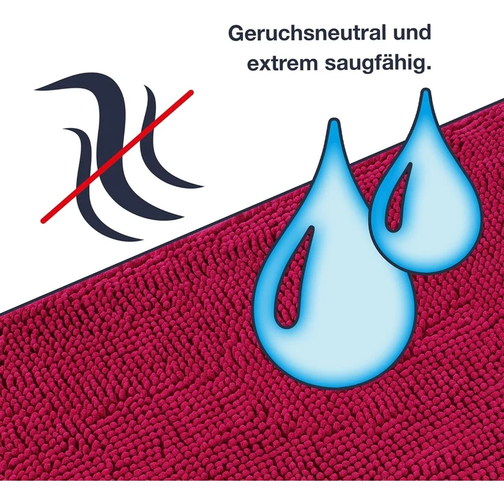 WohnDirect Eck Duschmatte 100 x 100 x 50 cm | Petrol - rutschfest & Waschbar - idealer Duschvorleger für eckige Duschkabinen zum Set kombinierbar - Badematten & Badteppiche – Bild 4