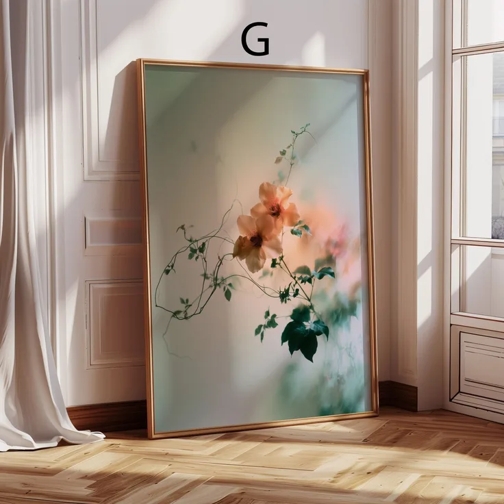Blumen Poster · Tulpen und Blumen hinter Glas Ästhetische Fotografie Prints · Dekoprint ohne Rahmen - G / 50 x 70 cm