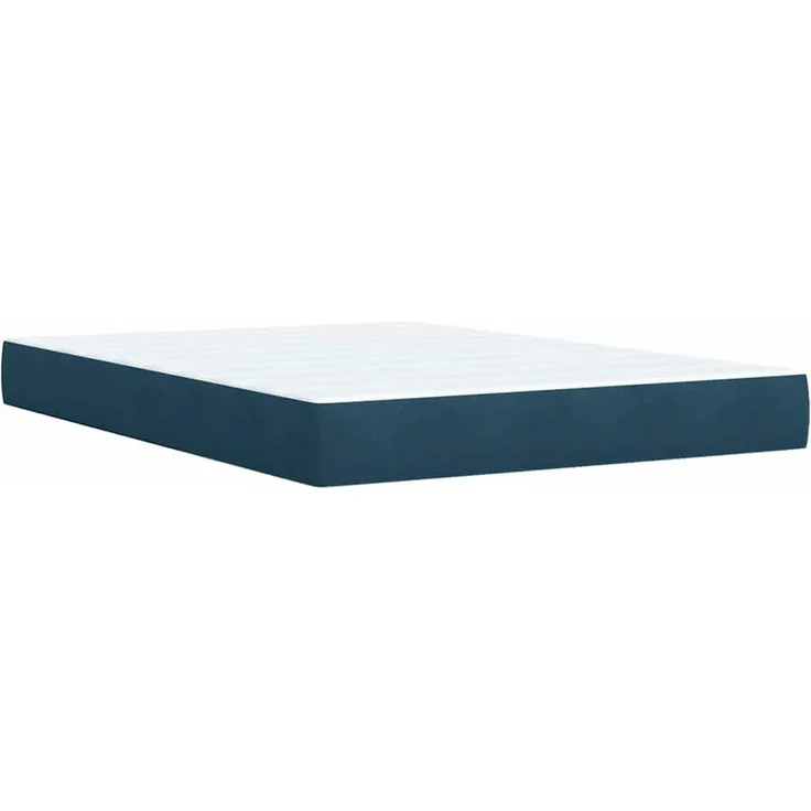 vidaXL Boxspringbett mit Matratze Blau 160x200 cm Samt 3288652 – Bild 12