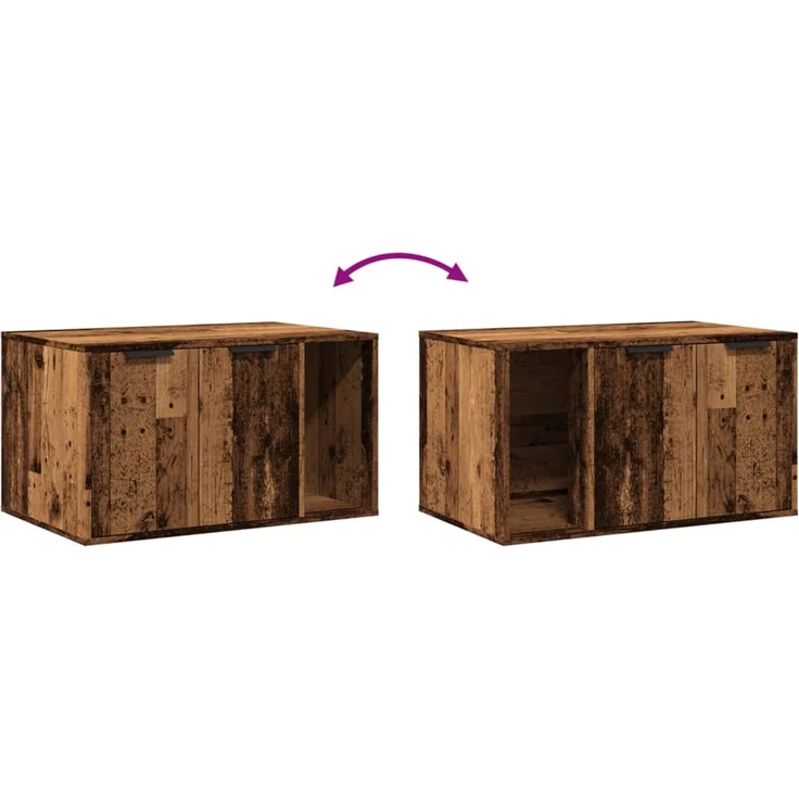 vidaXL Katzenklo Altholz-Optik 80x50x45 cm Holzwerkstoff 857740 – Bild 8