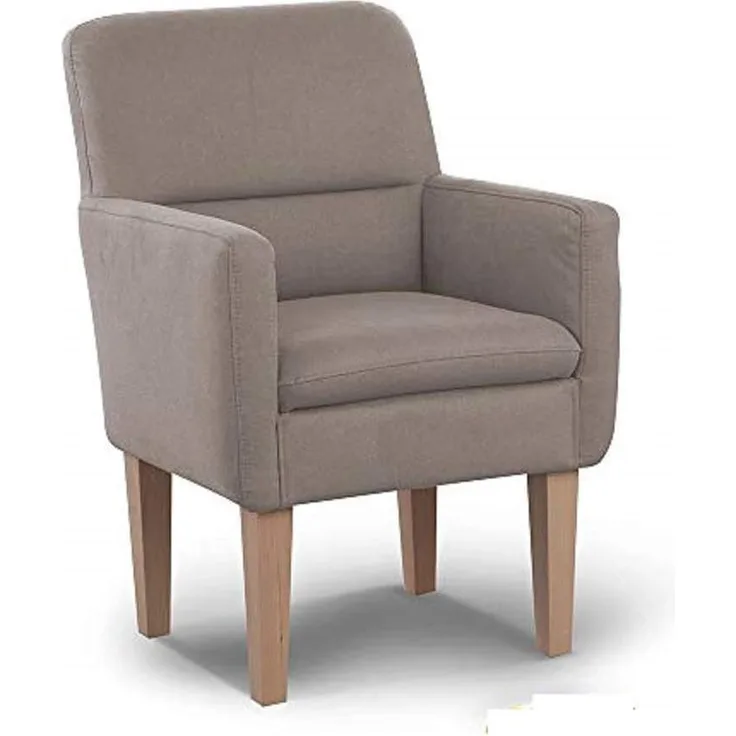CAVADORE Diningsessel Kira / Polstersessel für Küche, Esszimmer oder Wohnküche / Passend zur Küchengarnitur Kira / Leichte Fleckenentfernung dank Soft Clean / 66 x 96 x 71 / Flachgewebe: Hellgrau