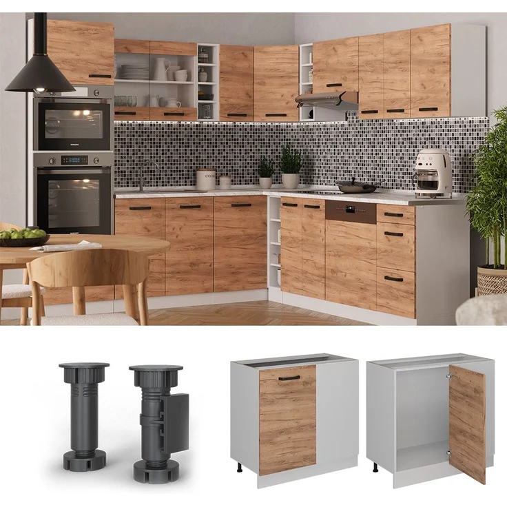 Eckunterschrank R-Line Goldkraft Eiche 86 cm AP Eiche Vicco – Bild 4
