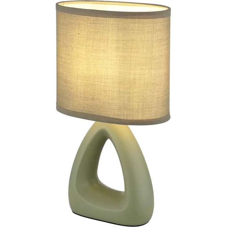 Tischleuchte, Keramik Textil, grün, H 30 cm – Bild 1