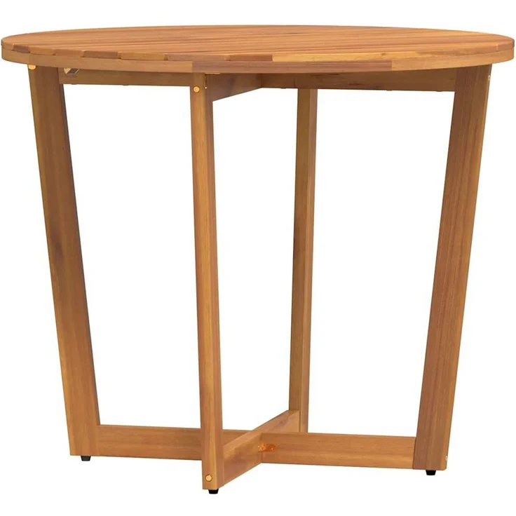 Gartentisch, Esstisch, Küchentisch Rund Ø90x75 cm Massivholz Akazie – Bild 7