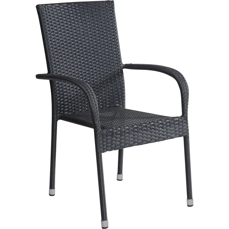 LC Garden Stapelstuhl Lübeck Stapelstuhl schwarz Armlehnstuhl Balkonstuhl