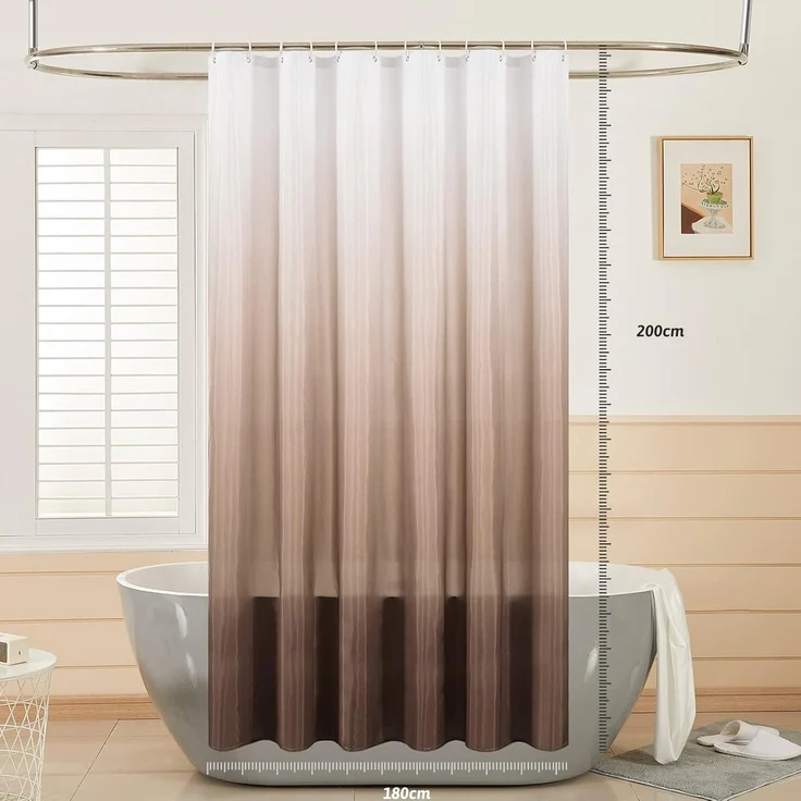 Duschvorhang 180x200cm Wasserdicht Anti-schimmel Waschbar Textiloptik – Bild 2