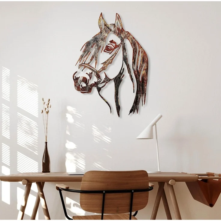 Wallity 'Horse - 3' Dekoratives Wandaccessoire aus Metall, Mehrfarbig, 53 x 38 cm – Bild 3
