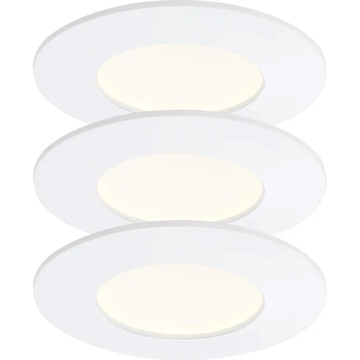 3er Set LED Einbauleuchten, Kunststoff, weiß, D 8,5 cm