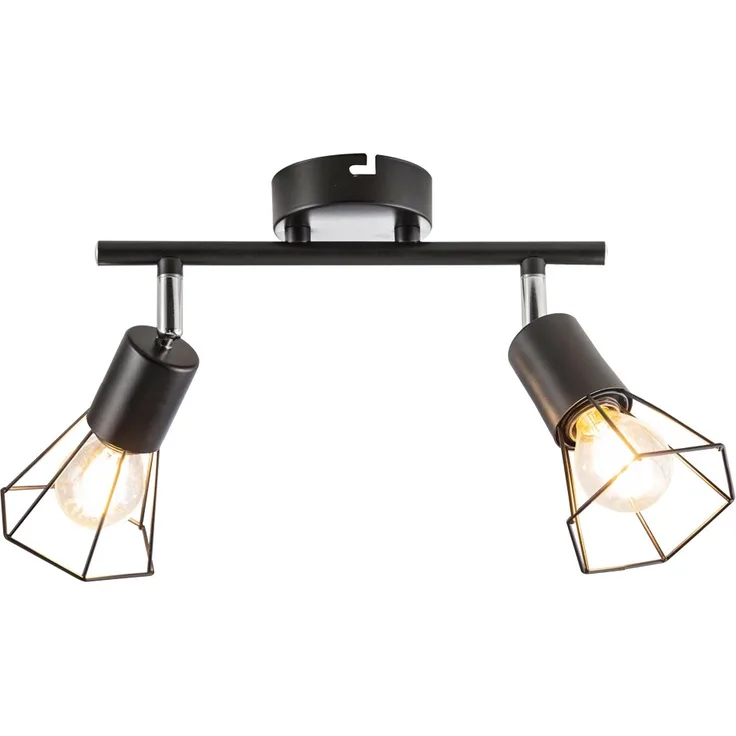 Deckenleuchte, Geflecht, schwarz, L 25 cm, TONI
