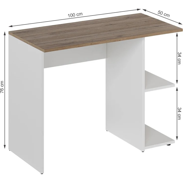 Schreibtisch Simple Weiß/Artisan 100 x 50 cm Vicco – Bild 2
