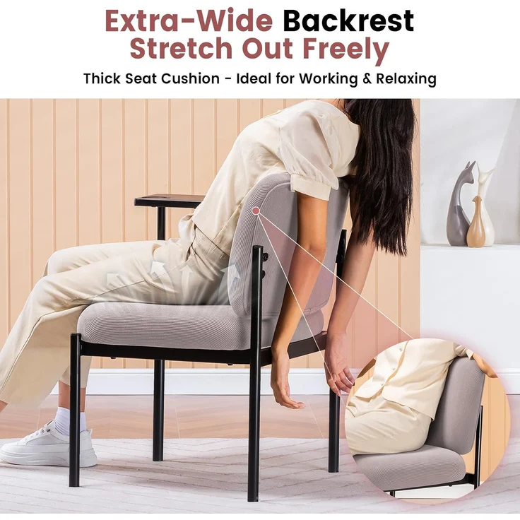 COMHOMA Loungesessel Sessel Relaxsessel Ohrensessel modern, Polsterstuhl mit Metallbeinen, Einzelsofa für Wohnzimmer/Schlafzimmer/Garten, Lila – Bild 5