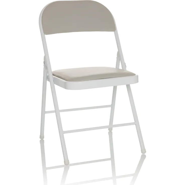 hjh OFFICE Klappstuhl gepolstert TUDELA W Kunstleder Besucherstuhl Faltstuhl klappbar, bis 130 kg belastbar, Grau, 803016