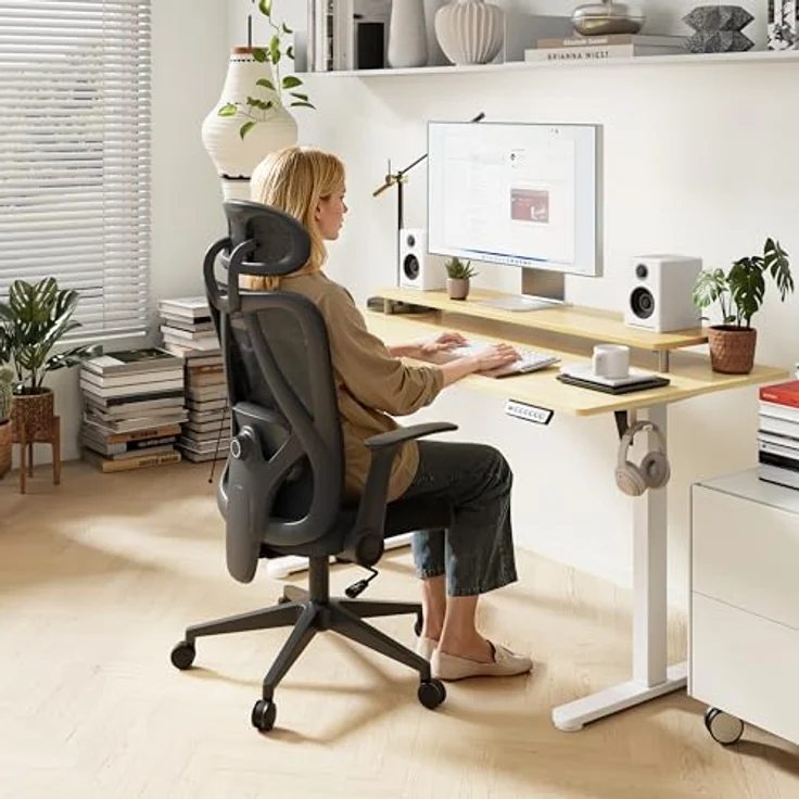 SENSE7 Gaming Stuhl Bürostuhl Ergonomisch Schreibtischstuhl Office Chair Chefsessel Drehstuhl Schreibtischsessel Verstellbar für Home Office Gamer bis 150kg Computerstuhl Bürosessel - Noxo Schwarz – Bild 2