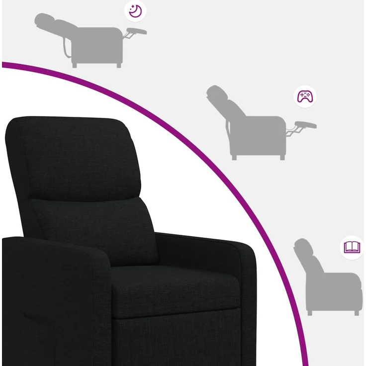 vidaXL Liegesessel Schwarz Polyester 42034819 – Bild 8