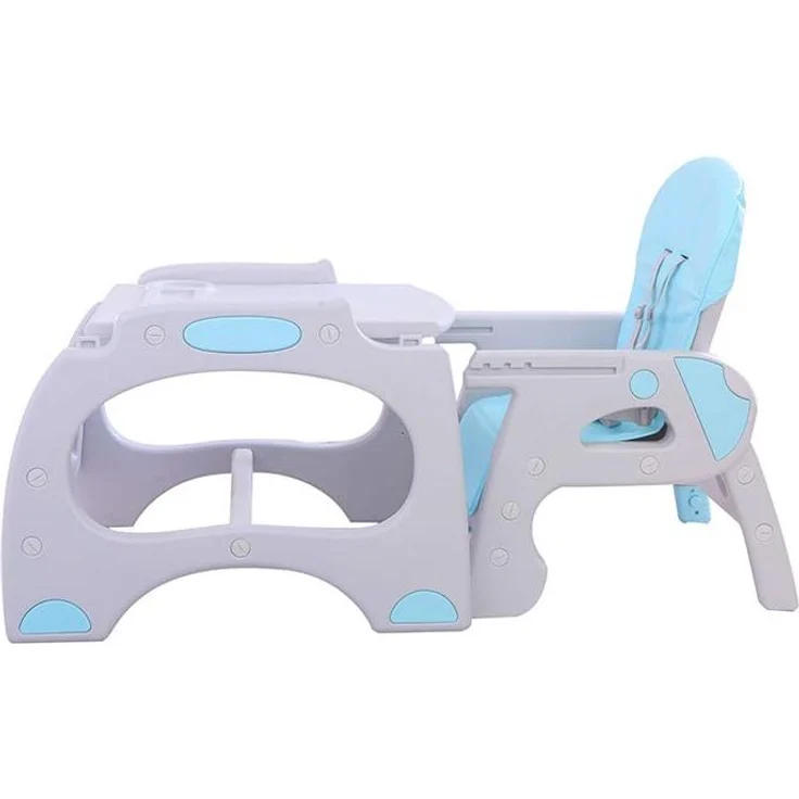 Babify Eat&Play Konvertierbarer Hochstuhl in Stuhl + Tisch, ausziehbar, Doppel-Tablett, mit mehreren Positionen, grauer Sitz – Bild 2