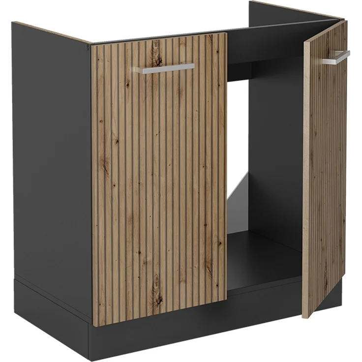 Spülenunterschrank R-Line Artisan-Eiche 80 cm , AP Anthrazit Vicco – Bild 4