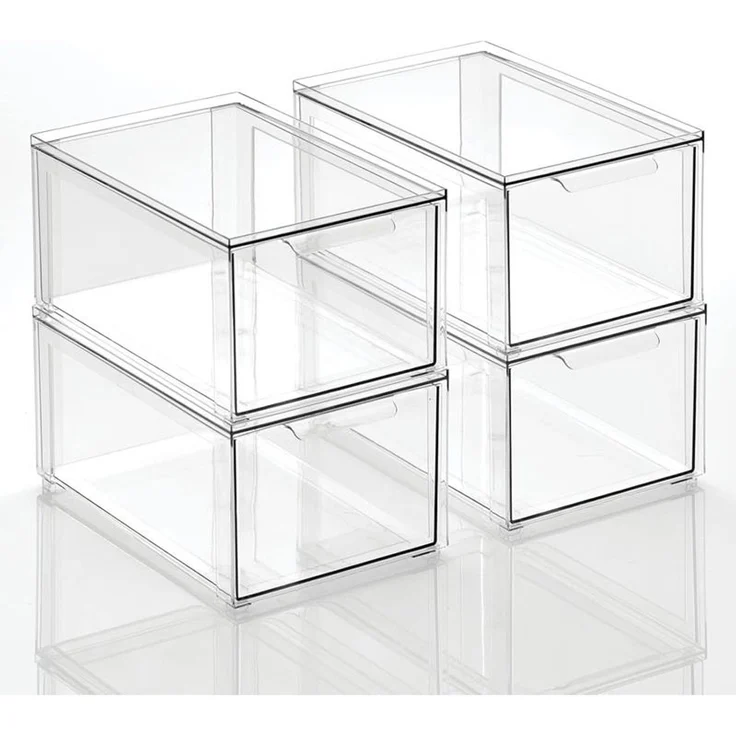 mDesign Aufbewahrungsbox Organizer Schubladenbox 4er-Set stapelbar Transparent – Bild 1