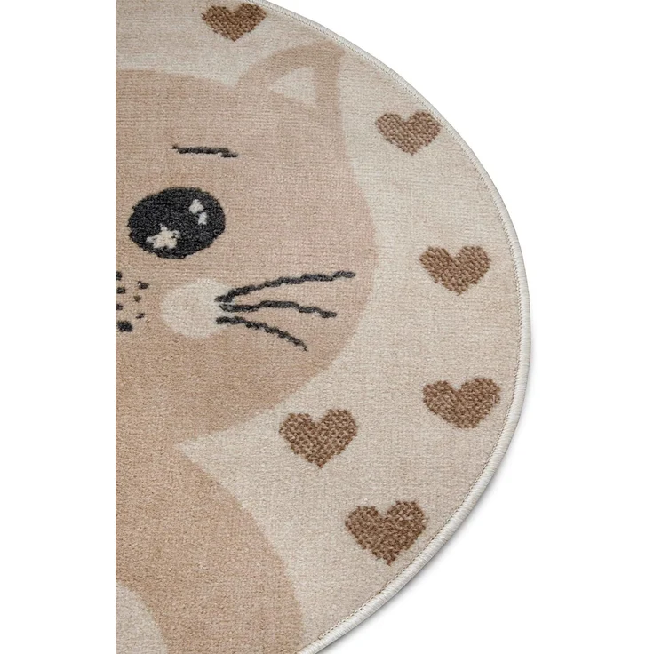 HANSE Home Kinderteppich Adventures Cat, rund, Höhe: 8 mm, Spielteppich, fest, Kinderzimmer, Kurzflor, Spielunterlage – Bild 4