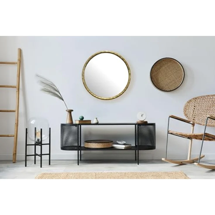 MID.YOU Wandspiegel, rund, gold, Glas, 60x60x4 cm – Bild 3