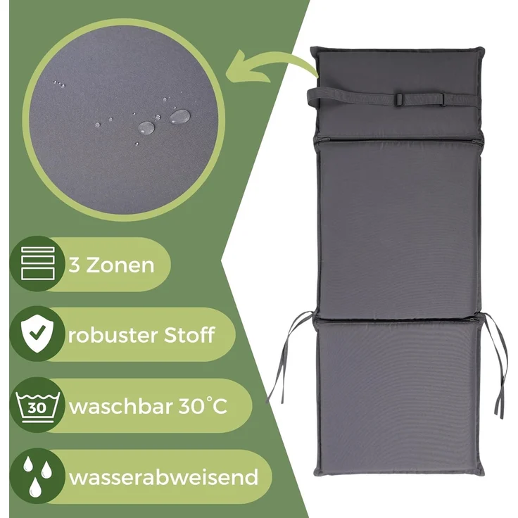 Albatros International Stuhlkissen Albatros Sitzauflage Gartenstuhlauflagen Sitzpolster, Sitzpolster Sitzkissen Outdoor Anthrazit Hochlehner Auflage UV – Bild 3