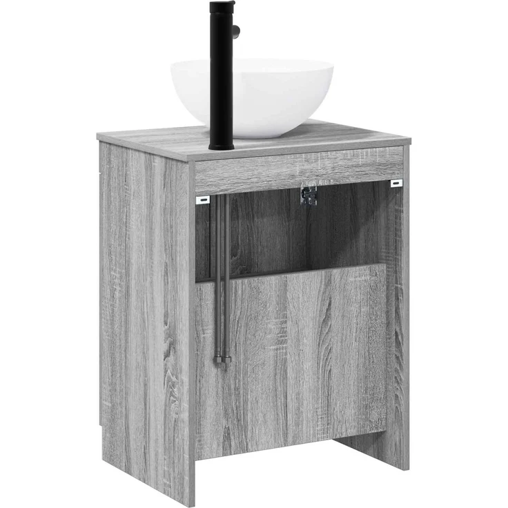 vidaXL Waschbeckenschrank Grau Sonoma 54 x 41 x 100 cm Holzwerkstoff 3404219 – Bild 7