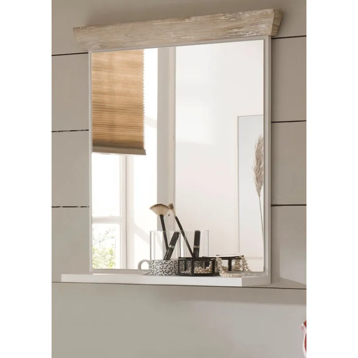 Badspiegel Rovola in Pinie weiß Landhaus 60x72 cm