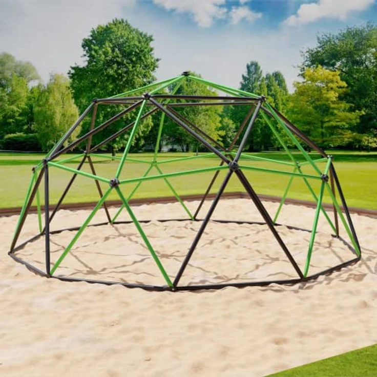 Klettergerüst 360 x 360 x 180 cm DomeClimber Kinder Kletterkuppel Geodome 12FT anthrazit/grün – Bild 2
