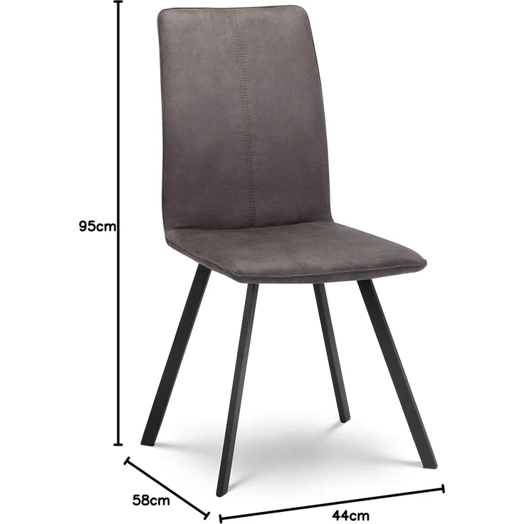 Julian Bowen Monroe Esszimmerstuhl, 2 Stück, anthrazit und schwarz – Bild 7