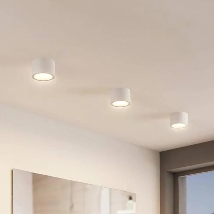 Arcchio Downlights Nieva, moderne 1-flammige Deckenleuchte aus weißem Aluminium mit GX53 Fassung, Einbauleuchte für Flur und Wohnräume – Bild 3