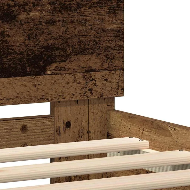 vidaXL Bettrahmen mit Kopfteil Altholz 200 x 200 cm Holzwerkstoff 3333933 – Bild 10