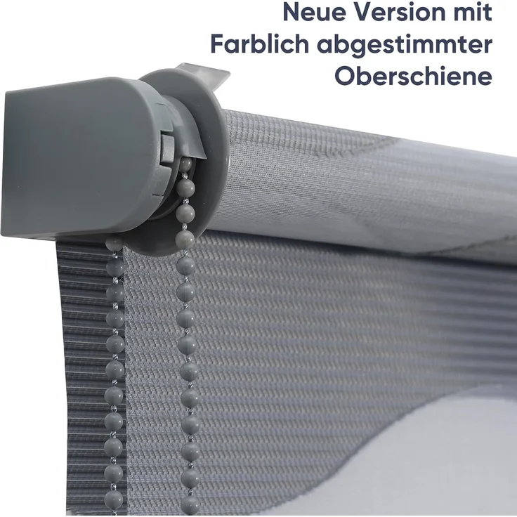 Sekey Doppelrollo Wellen Klemmfix ohne Bohren für Fenster, Doppelrollo 90 cm breit, Duo Rollo Welle Jalousie Sonnenschutz, 90x150cm, Dunkelgrau – Bild 4