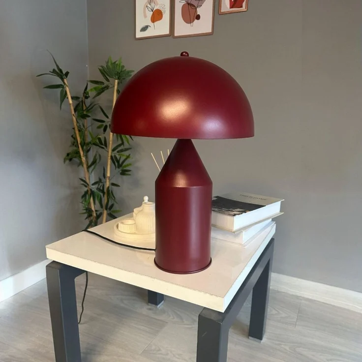 Bamyum Tischleuchte Nachttischlampe mit Kabel Lipeo Metall Pilz Lampe, ohne Leuchtmittel – Bild 1