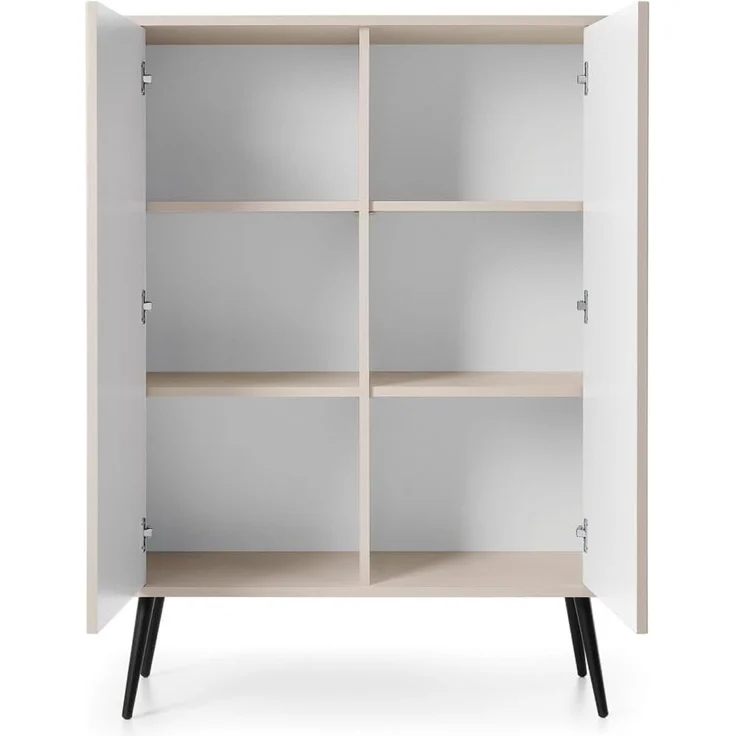 Lomadox Highboard ZARA-160, in Kaschmir Caschmere Rillen gerillt Füße goldfarben 103x129x39 cm – Bild 4
