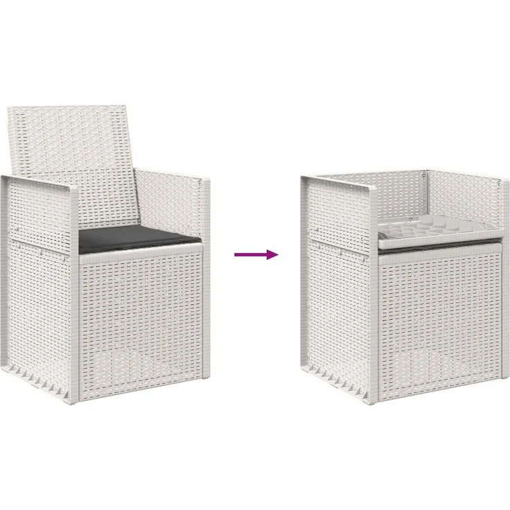 vidaXL Garten Esszimmerstühle 2 stk. Weiß und Anthrazit PP 899998 – Bild 9