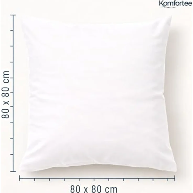 Komfortec Kissenbezug 80x80 cm 2er Set aus Gebürstet Mikrofaser mit Reißverschluss, Atmungskativ und Weich – Weiß – Bild 8