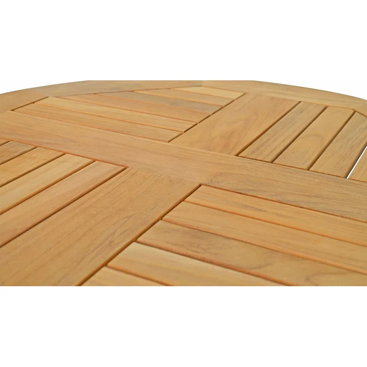 Kai Wiechmann Klapptisch Teak Gartentisch klappbar rund als wetterfester Holztisch aus Teak, klappbarer und unbehandelter Teakholztisch – Bild 4