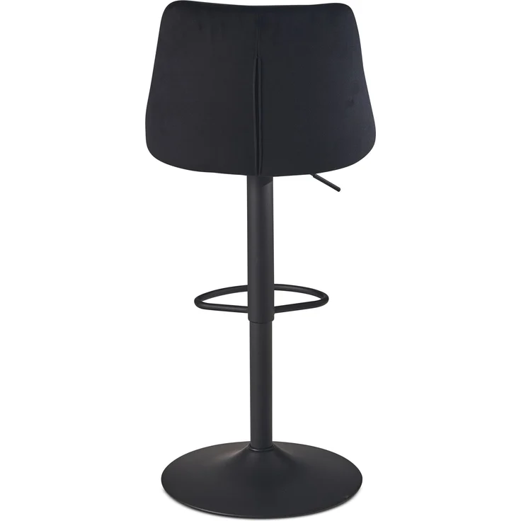 FineBuy Barhocker Samt Hocker mit Lehne 86 - 106 cm, Küchenhocker Höhenverstellbar Modern 100 kg, Design Barstuhl Tresenhocker mit Metall-Trompetenfuß, Bistrohocker Gepolstert – Bild 6