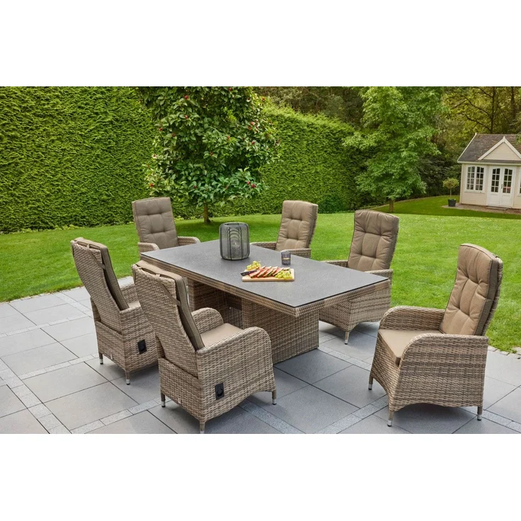 Gartentisch Topeka Esstisch Wangentisch 200 x 100 x 75 cm Spraystone Tischplatte – Bild 3