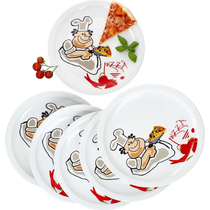 MamboCat Pizzateller 6er Set Alberto Pizzateller Ø30,5cm 6 Personen XL-Teller Platte