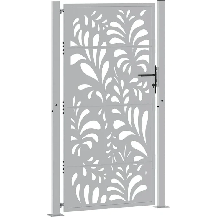 vidaXL Gartentor 100x175 cm Verwitterungsstahl Wellendesign 4100977 – Bild 3