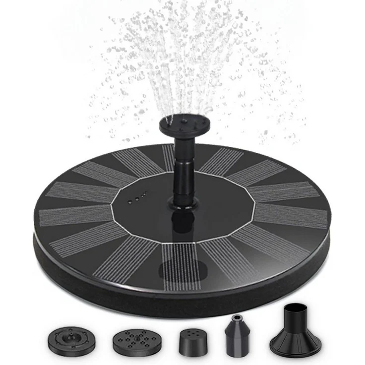 matches21 HOME & HOBBY Blumentopf Solarbrunnen Set für draußen 45 cm Vintage Deko-Schale hell-grau (1 St), Solar Springbrunnen als Gartendeko Balkon-Deko Vogeltränke Vogelbad – Bild 4