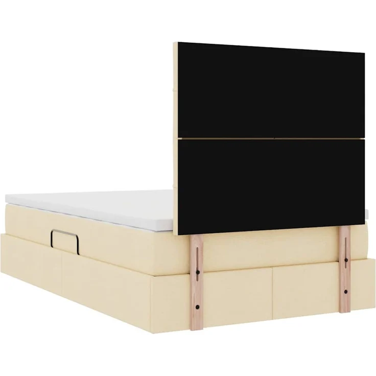 vidaXL LED-Speicherbett mit Matratze Creme 120 x 190 cm Stoff 3372406 – Bild 12