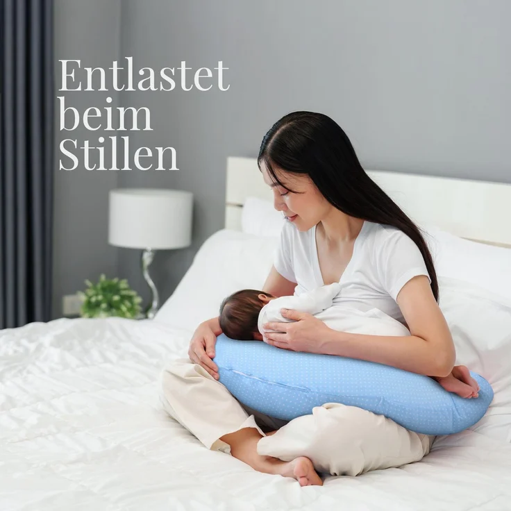 Schwangerschaftskissen - Seitenschläferkissen Blau ( Punkte ) – Bild 7