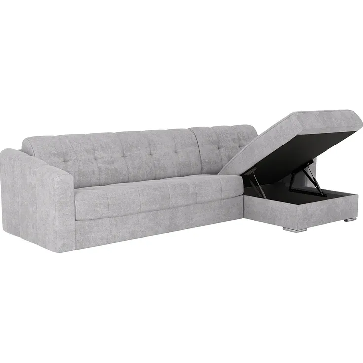Vente-unique - DARIELO Sofa Stoff Grau - B 223 cm152 cm x H 85 cm x L 275 cm – Bild 6