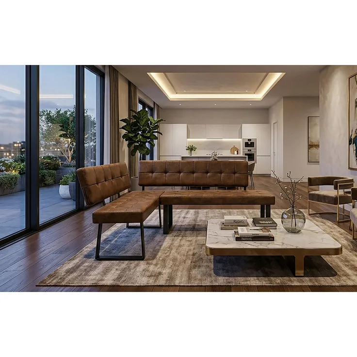 B&D home Eckbank AKA (2-St), beidseitig montierbar, gepolstert, mit Rückenlehne, verschiedene Maße