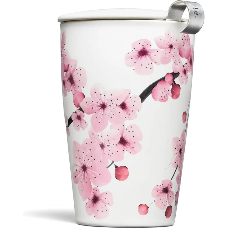 Tee Forte Kati Tasse Keramik Tee Infuser Tasse mit Infuser Korb und Deckel zum Einweichen, Hanami