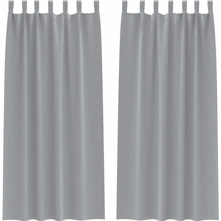 Verdunkelungs-Vorhänge | für Wohnzimmer & Schlafzimmer mit Ringen 2 pcs Hellgrau 260 x 140 cm