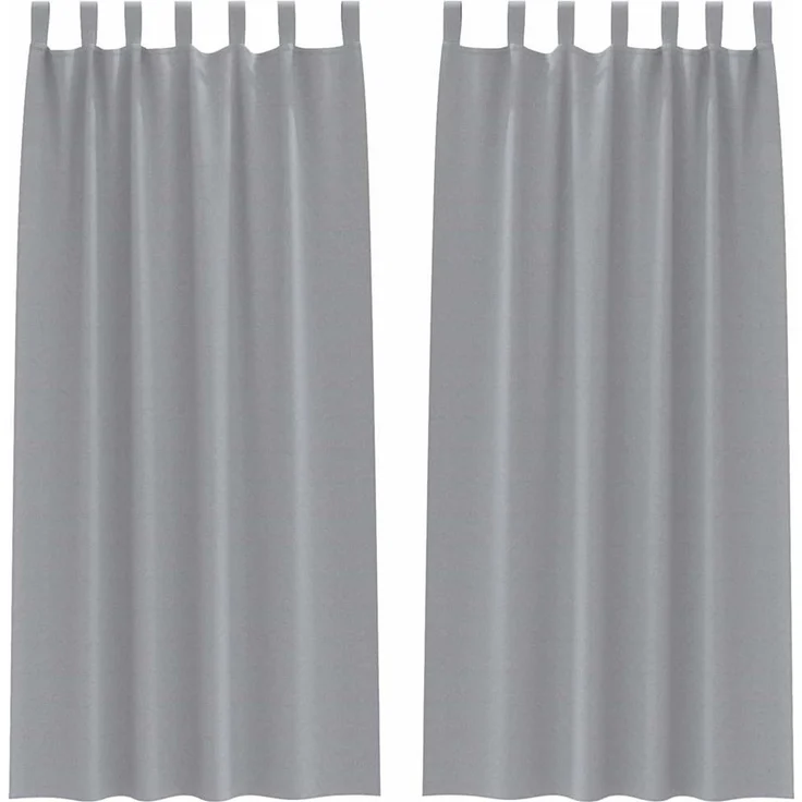 Verdunkelungs-Vorhänge | für Wohnzimmer & Schlafzimmer mit Ringen 2 pcs Hellgrau 260 x 140 cm – Bild 1