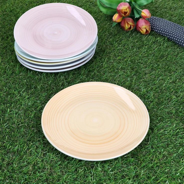 MamboCat Frühstücksteller Pastello 6er Set Kuchenteller Steingut 6 Pers bunt Dessert-Teller – Bild 3